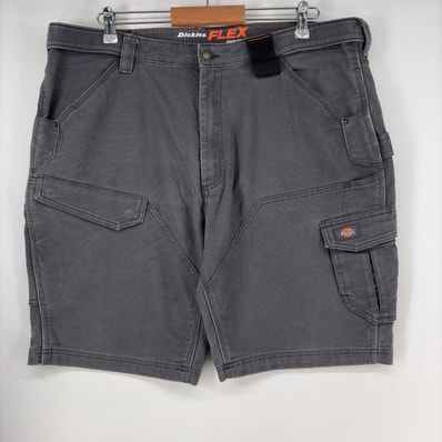 古着 ディッキーズ Dickies ショートパンツ ダブルニー FLEX カーゴ ワーク ワンポイントロゴ ワーク ダック w40 グレー系 メンズ
