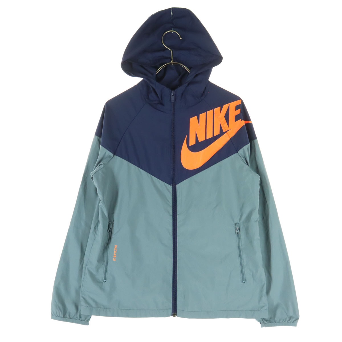 NIKE ナイキ マルチカラー ロゴプリント 長袖 ジップジャケット L グレー系 フーディー
