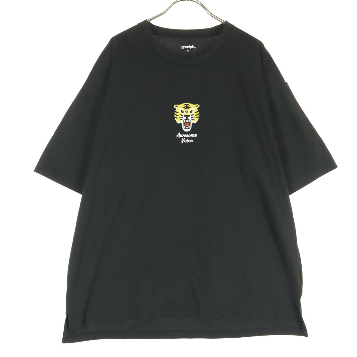 graniph グラニフ ワンポイント刺繍 虎 半袖 Tシャツ XL ブラック