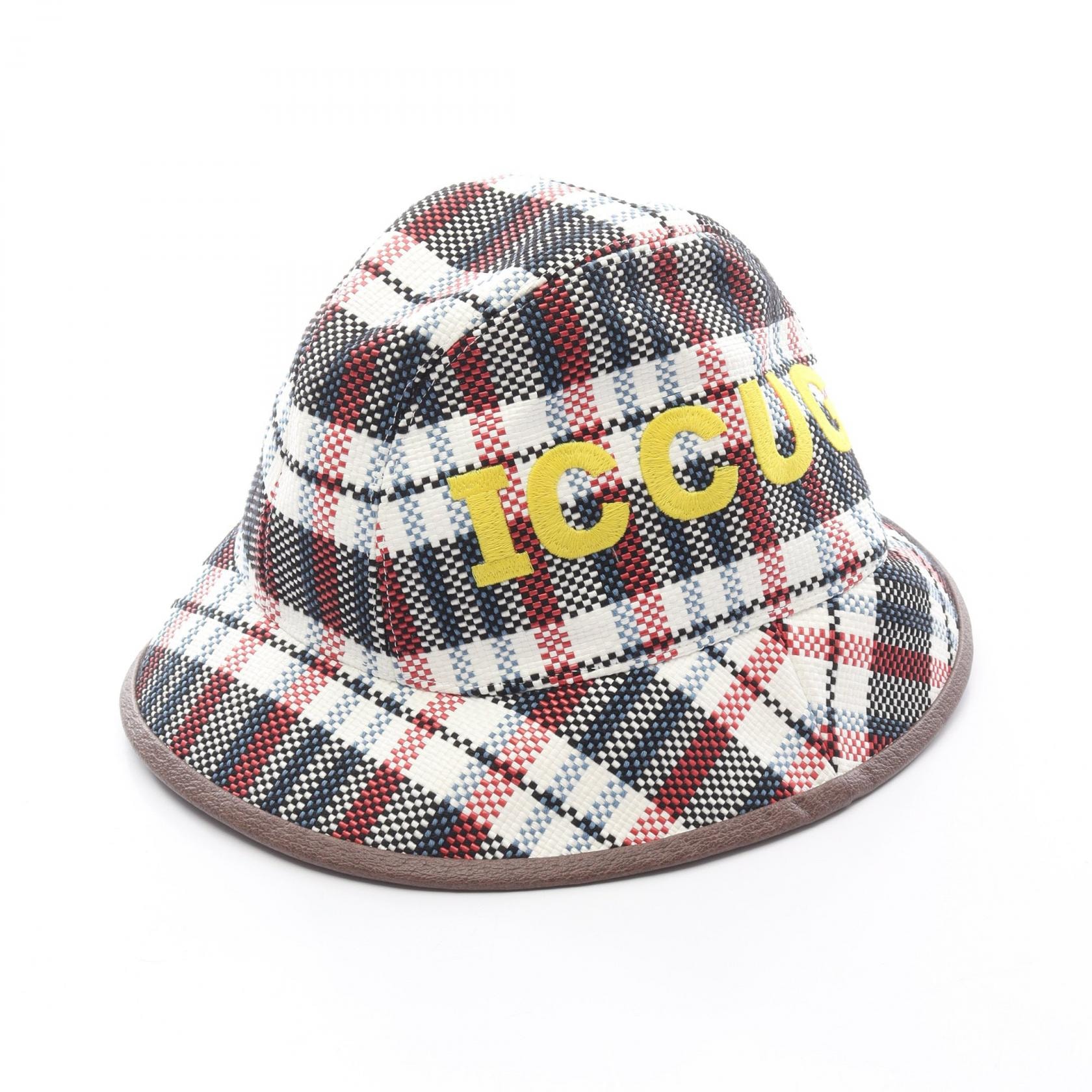 グッチ GUCCI ICCUG ハット 帽子 ナイロン メンズ レディース ホワイト系 / マルチカラー 660155 【中古】