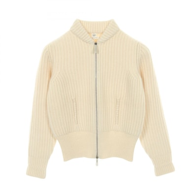 エルメス HERMES ジップアップ ニット 衣料品 トップス カシミヤ レディース ホワイト系 【中古】