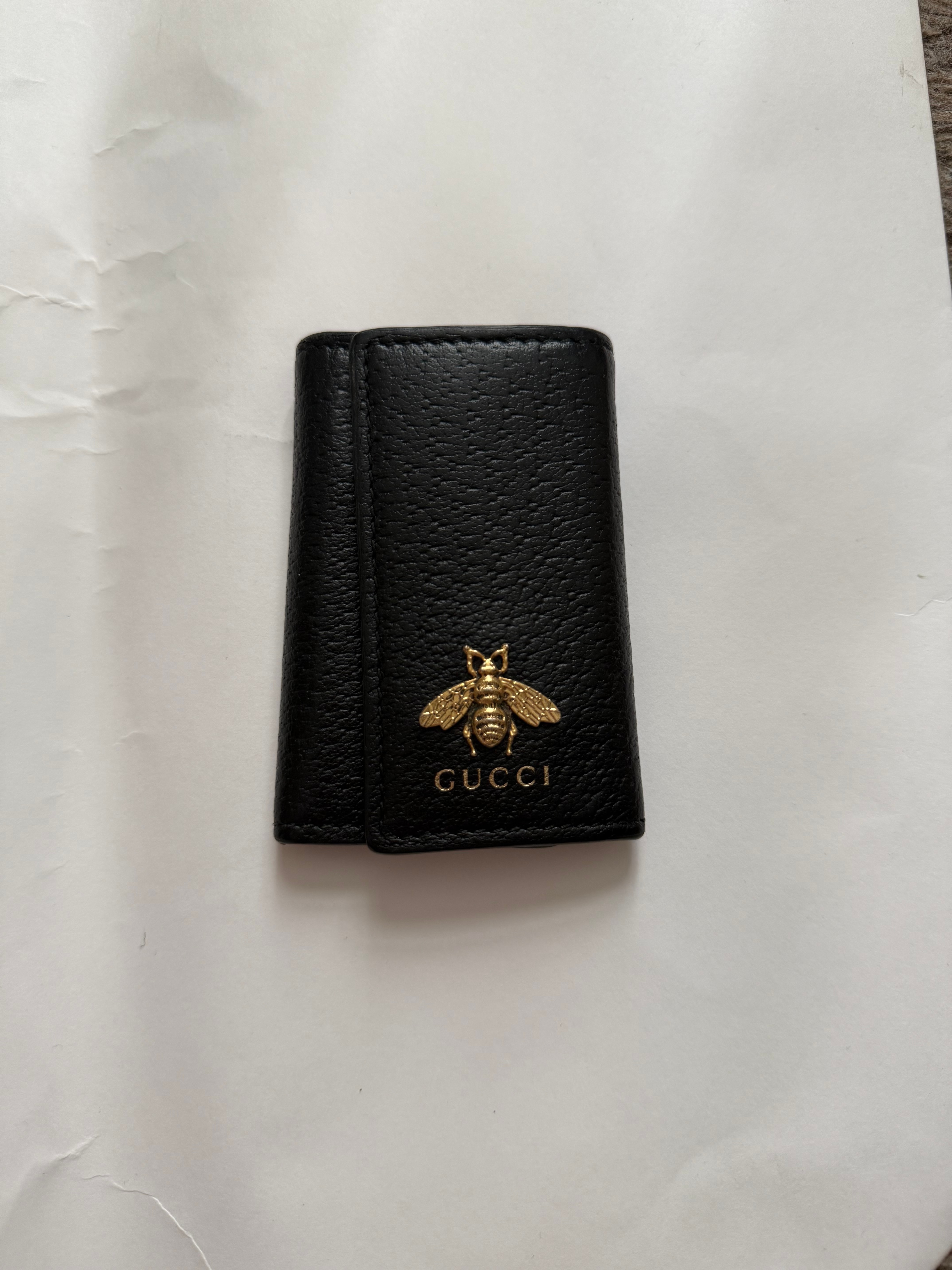 GUCCI Animalier Leather Key Case