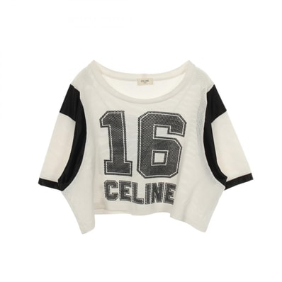 セリーヌ CELINE 半袖Tシャツ 衣料品 トップス コットン レディース ホワイト系 / ブラック系 【中古】