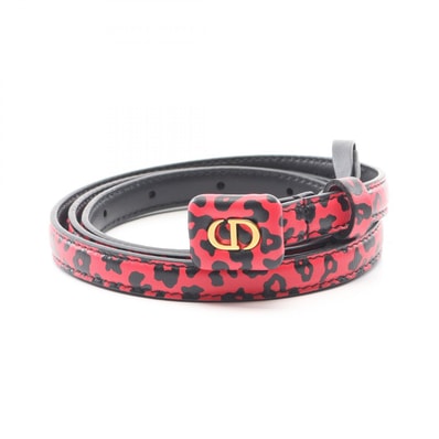 ディオール Dior CDロゴ ベルト 衣料品 レザー レディース レッド系 / ブラック系 【中古】