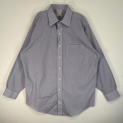 古着 ブルックスブラザーズ Brooks Brothers 長袖シャツ カラーステイ 胸ポケ TRADITIONAL FIT L パープル系 チェック メンズ