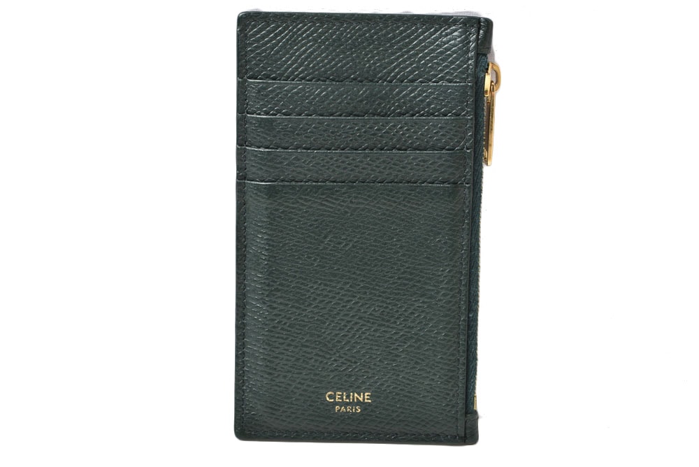 セリーヌ コインケース/カードホルダー CELINE ジップ付コンパクト カードホルダー/フラグメントケース グリーン 10B683BEL【中古】