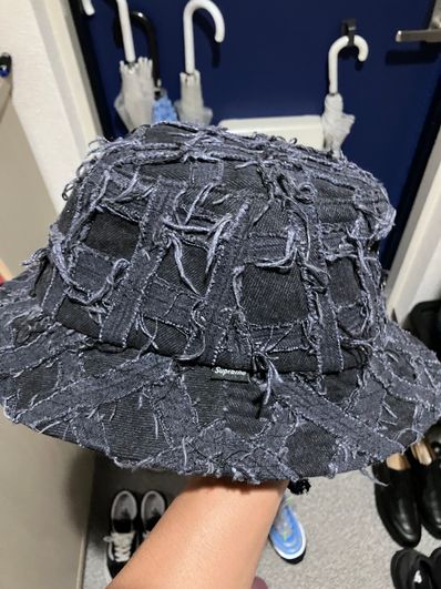 Supreme Frayed Patchwork Denim Crusher "Washed Black"