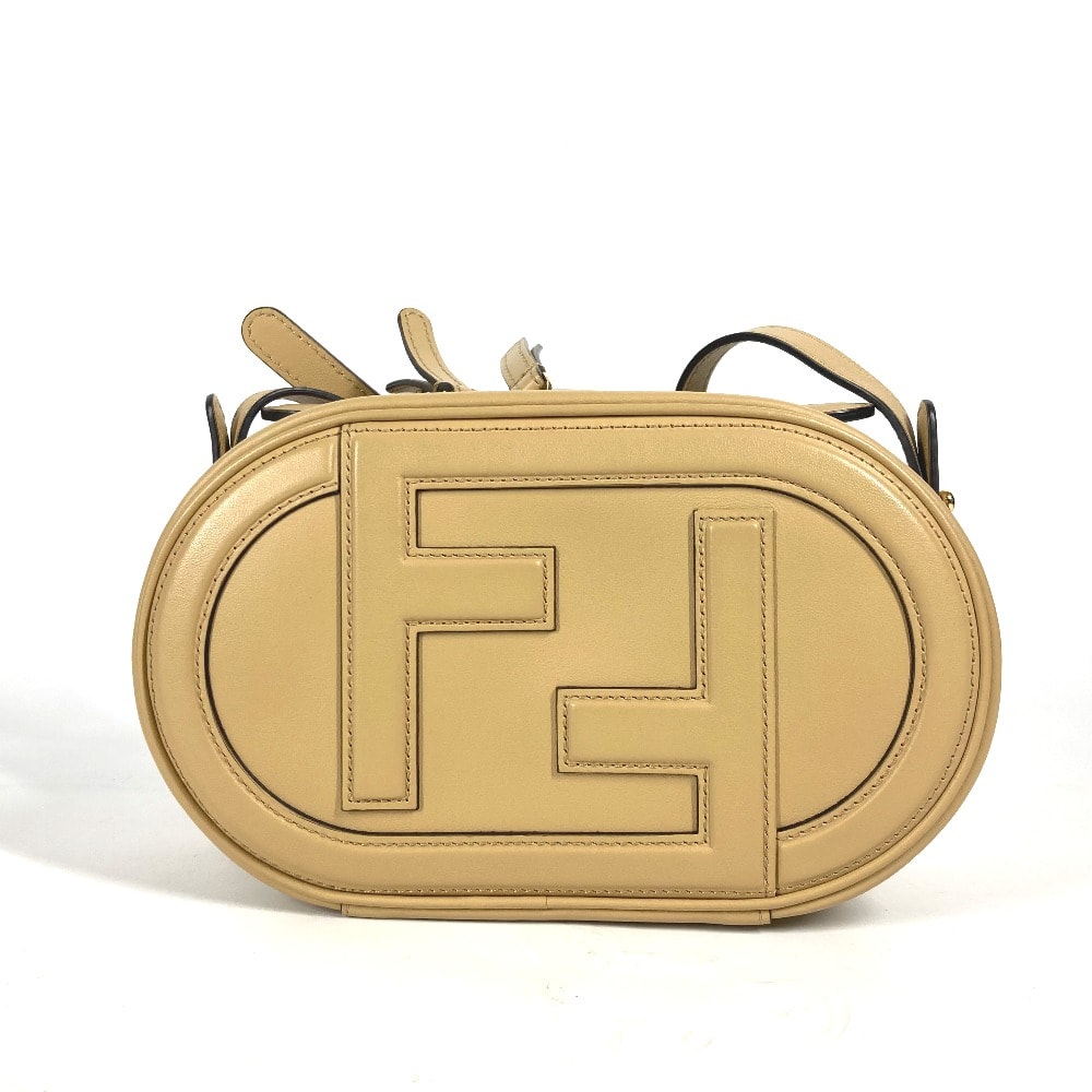 フェンディ FENDI カメラケース スモール オーロック 8BS058 ポシェット 斜め掛け MINI CAMERA CASE 2WAYバッグ ハンドバッグ ショルダーバッグ レザー ベージュ 未使用