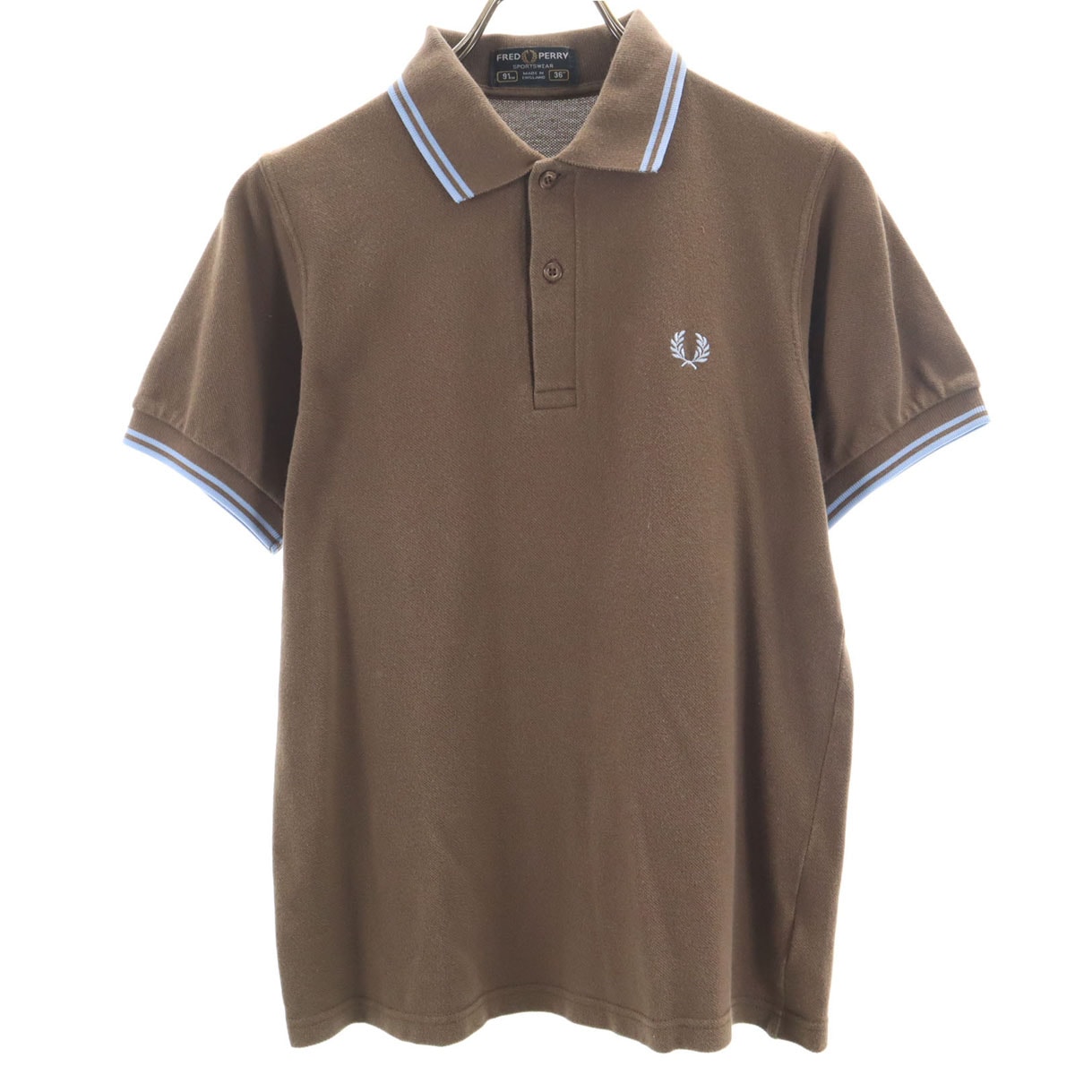 FRED PERRY フレッドペリー 半袖 ポロシャツ 36 ブラウン系 鹿の子地
