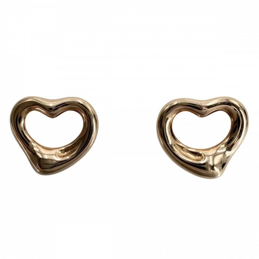 TIFFANY&Co. ティファニー ピアス エルサ・ペレッティ オープン ハート スタッド ピアス ジュエリー アクセサリー 18金PG Au750 K18ピンクゴールド    レディース 約2.8g 美品【中古品】