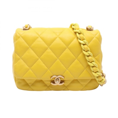 シャネル CHANEL ミニマトラッセ ショルダーバッグ バッグ レザー レディース イエロー系 AS3205 【中古】