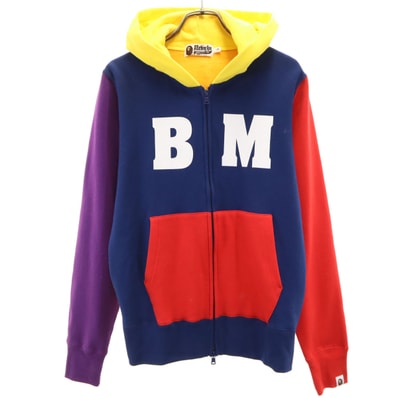 A BATHING APE アベイシングエイプ 長袖 ジップパーカー S ブルー