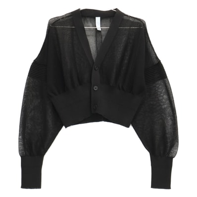 シーエフシーエル 【美品】CF011KE210JM00 TC GARTER LUCENT CROPPED CARDIGAN クロップド カーディガン F