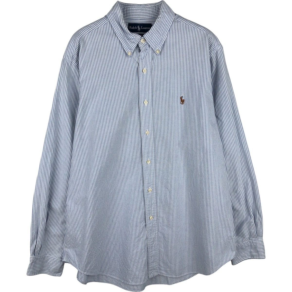古着 ラルフローレン Ralph Lauren CLASSIC FIT クラシックフィット 長袖 ボタンダウンストライプシャツ メンズL相当/eaa616025
