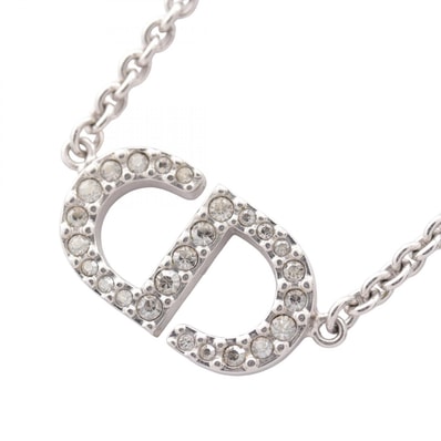 ディオール Dior CDロゴ ネックレス ジュエリー メタル / ラインストーン レディース シルバー系 / クリア系 【中古】