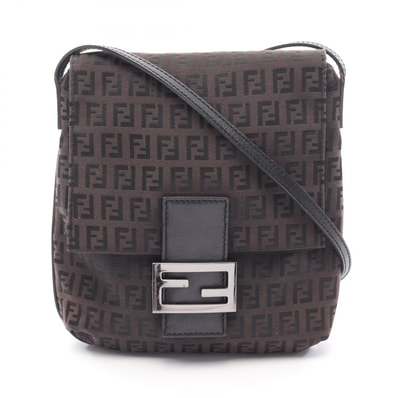 フェンディ FENDI ズッキーノ ショルダーバッグ バッグ キャンバス レザー レディース ブラウン系 / ブラック系 【中古】