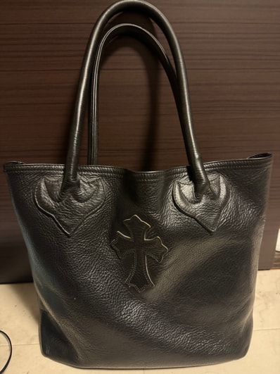 Chrome Hearts FS Leather Cross Patches Tote Bag "Black"