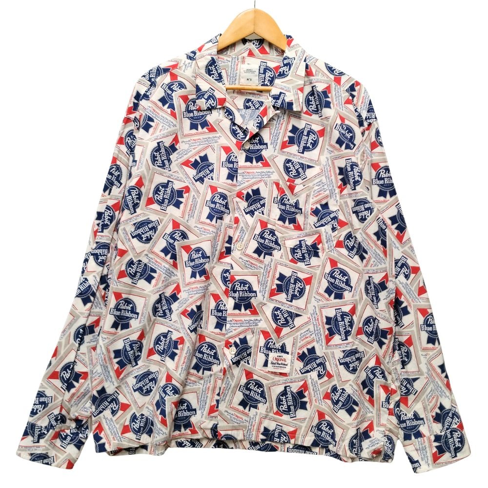 BEDWIN & THE HEARTBREAKERS ベドウィン 25SS Pabst Ex. L/S OPEN COLLAR SHIRT FIRTH 総柄 長袖シャツ 52861