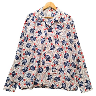 BEDWIN & THE HEARTBREAKERS ベドウィン 25SS Pabst Ex. L/S OPEN COLLAR SHIRT FIRTH 総柄 長袖シャツ 52861