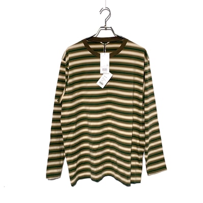 AURALEE Gradient Stripe Jersey L/S Tee "Fade Brown Stripe"