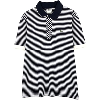 古着 ラコステ LACOSTE フランス企画 半袖 ボーダー ポロシャツ 4 メンズM相当/eaa623068
