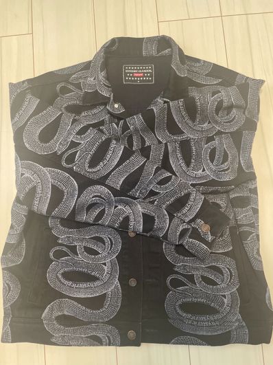 Supreme x HYSTERIC GLAMOUR Snake Denim Trucker Jacket "Black"