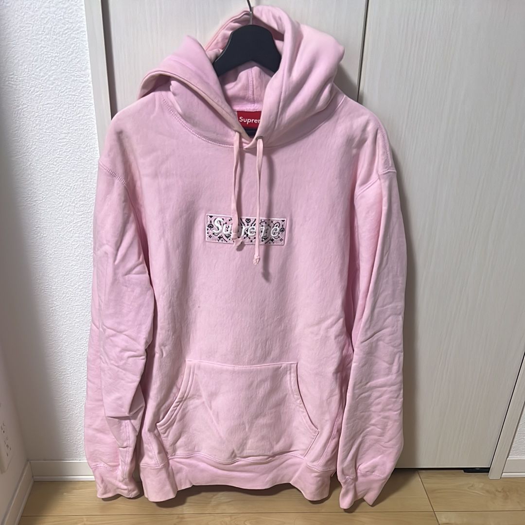 Supreme Bandana Box Logo Hooded Sweatshirt "Pink"