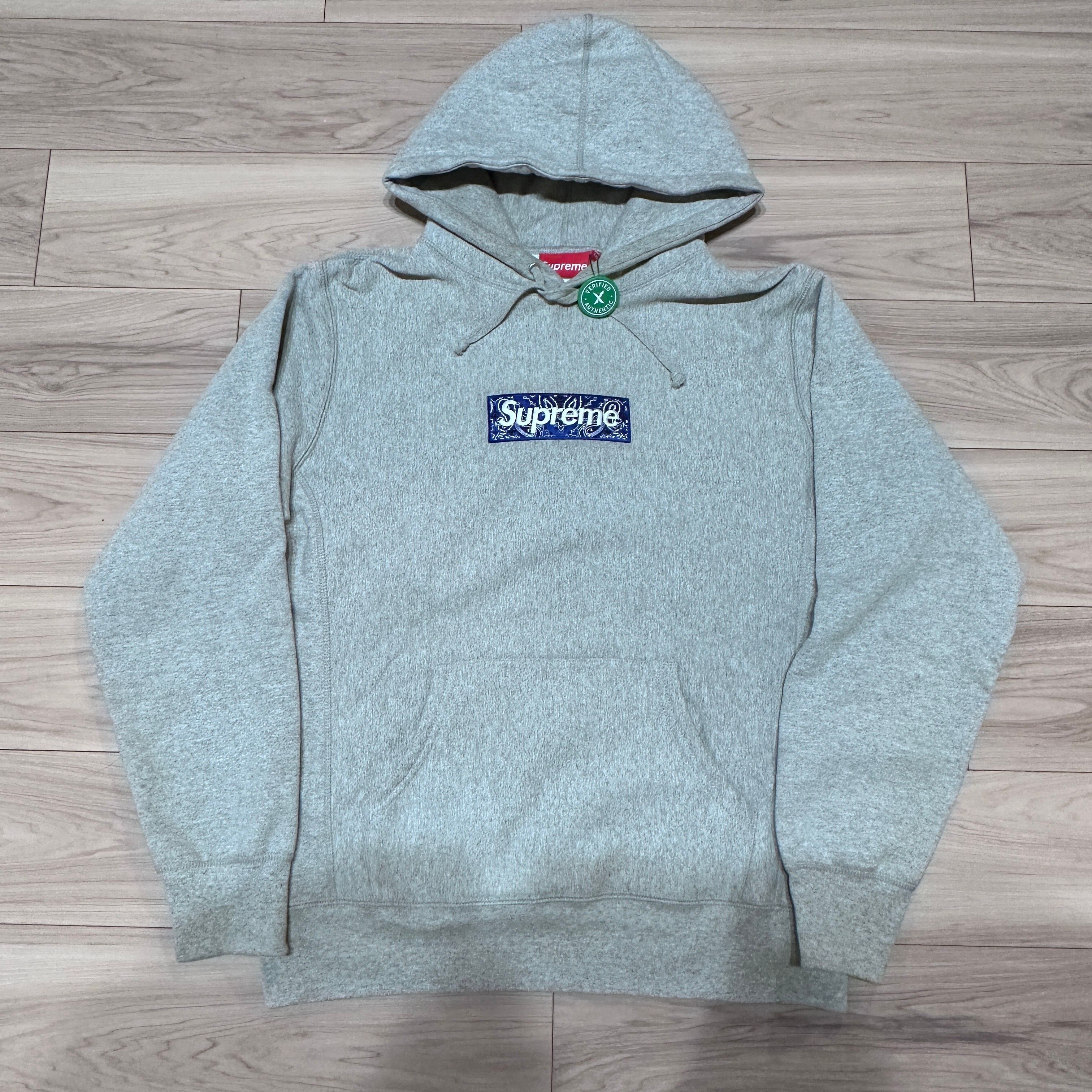 Supreme Bandana Box Logo Hooded Sweatshirt "Grey"