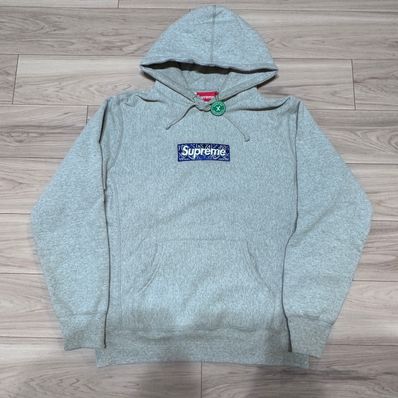 Supreme Bandana Box Logo Hooded Sweatshirt "Grey"