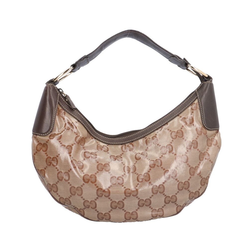 グッチ GGクリスタル ショルダーバッグ PVCコーティングキャンバス 257297 ベージュ レディース GUCCI 中古