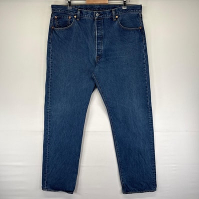 古着 リーバイス Levi's デニム パンツ 501 5ポケット 大きいサイズ ストレート ボタンフライ ジーンズ W42 L38 ブルー系 メンズ