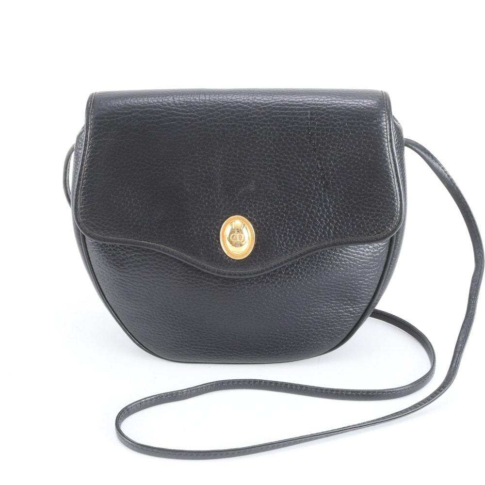■美品 クリスチャンディオール CD ロゴショルダーバッグ レザー