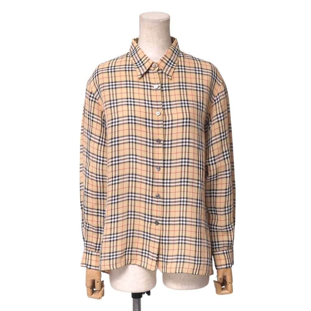 ■美品■Burberrys バーバリーズ ヴィンテージ 長袖シャツ サイズ40 チェック ブラウス トップス ブランド古着【中古】20251010/RA6313