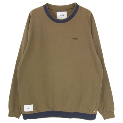 WTAPS ダブルタップス カットソー 20SS 201ATDT-CSM35 SNEAK PEAK TEE COTTON スネーク ピーク ロングスリーブ 長袖 Tシャツ カーキ系 X03【中古】