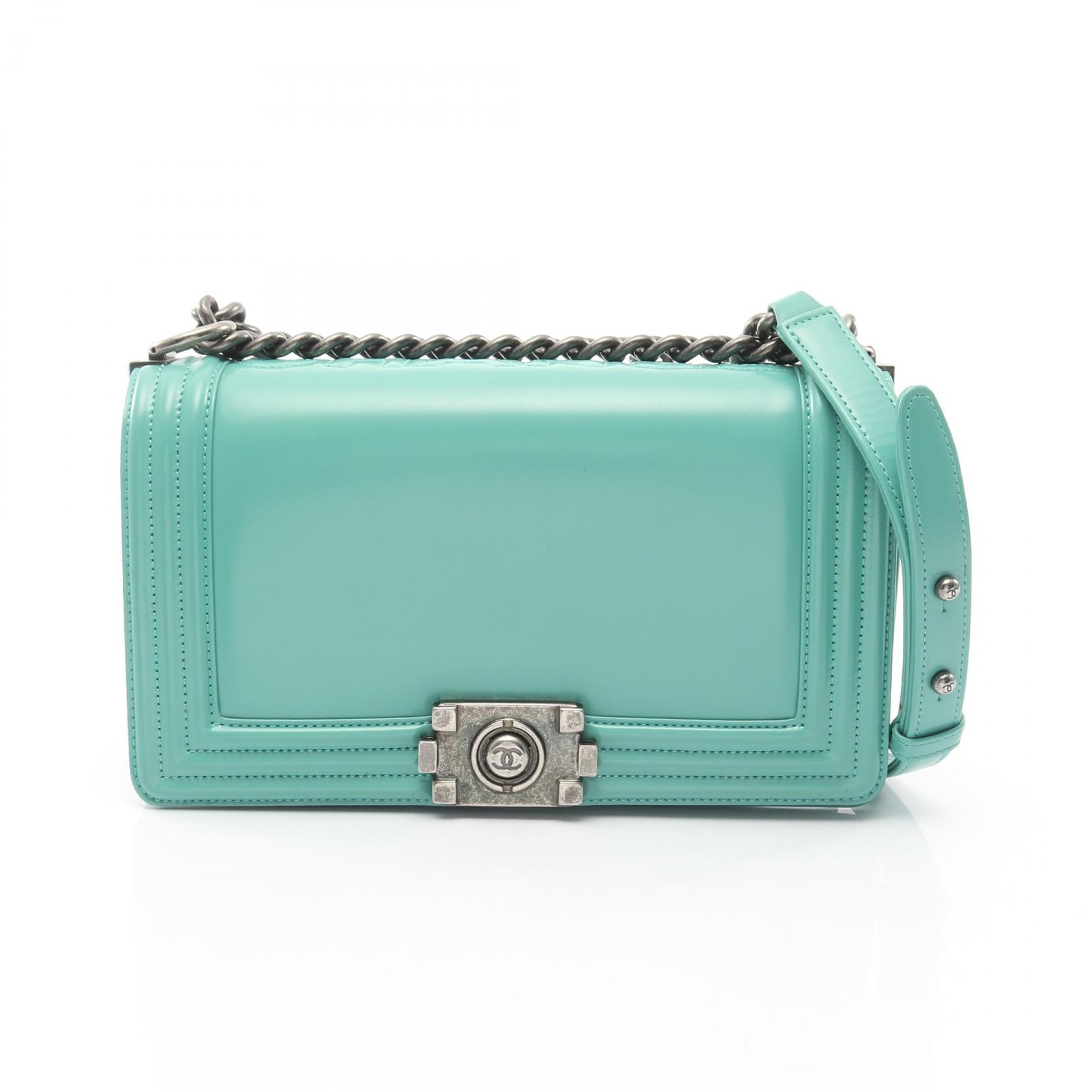 シャネル CHANEL ボーイシャネル ショルダーバッグ バッグ レザー レディース グリーン系 A67086 【中古】