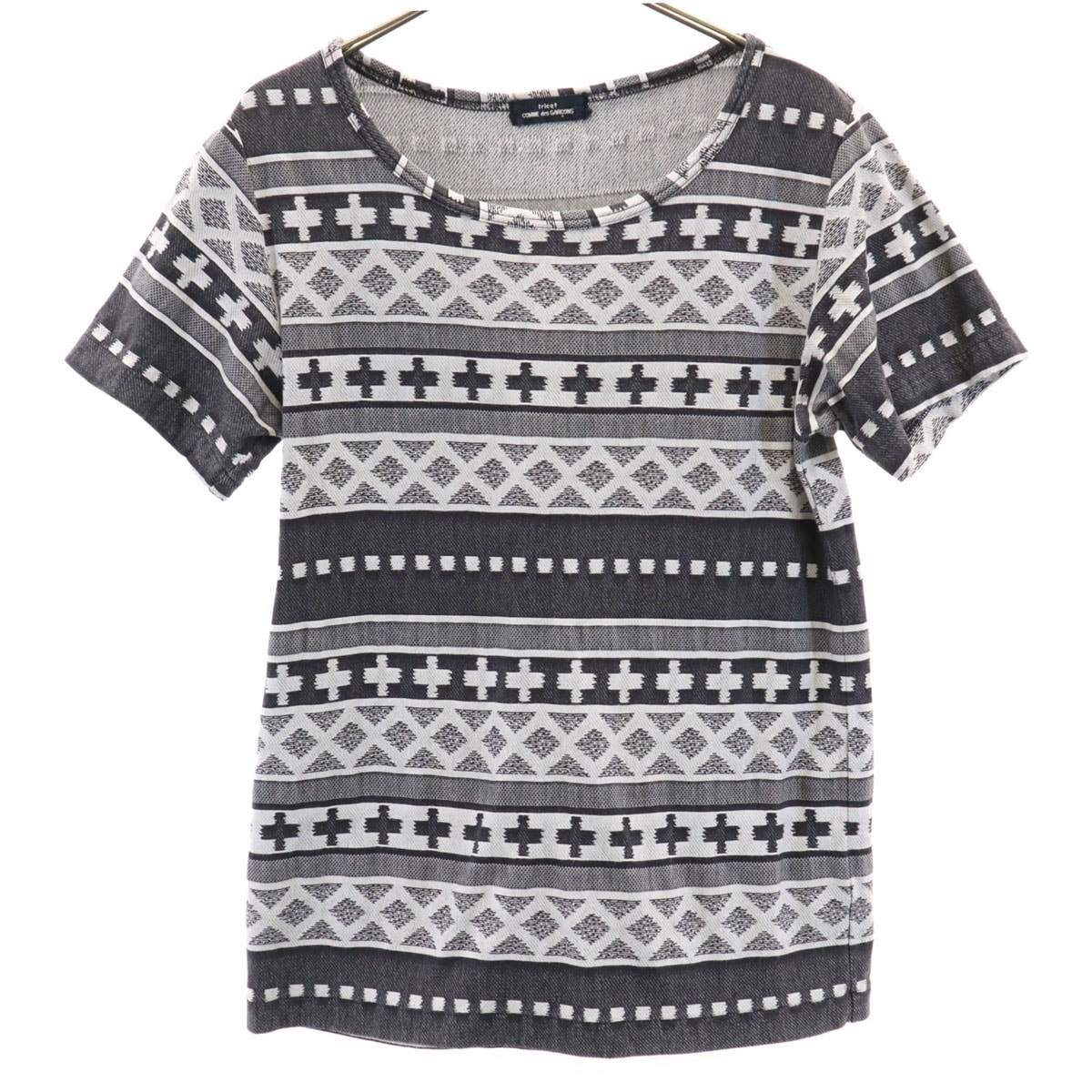 tricot COMME des GARCONS トリコットコムデギャルソン 92年 90s 日本製 オールド 総柄 半袖 Tシャツ グレー系