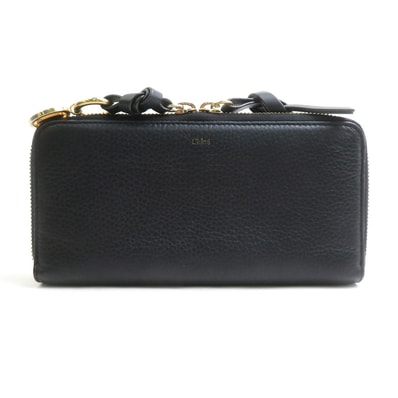 クロエ Chloe ラウンドファスナー長財布 レザー ブラック レディース【中古】 56927a