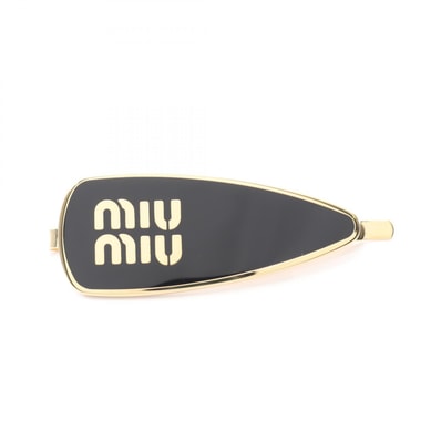ミュウ ミュウ Miu Miu ヘアピン バレッタ アクセサリー GP(ゴールドメッキ) レディース ゴールド系 / ブラック系 5IF147 2F6T F0002 【新品】