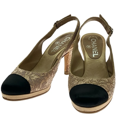 $$ CHANEL シャネル スリングバックストラップサンダル 22.5cm G27744