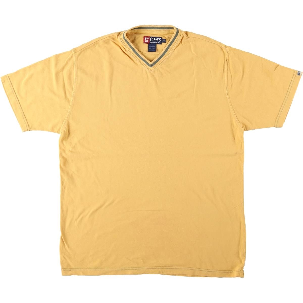 古着 ラルフローレン Ralph Lauren CHAPS チャップス 鹿の子 半袖VネックTシャツ メンズL相当/eaa658621