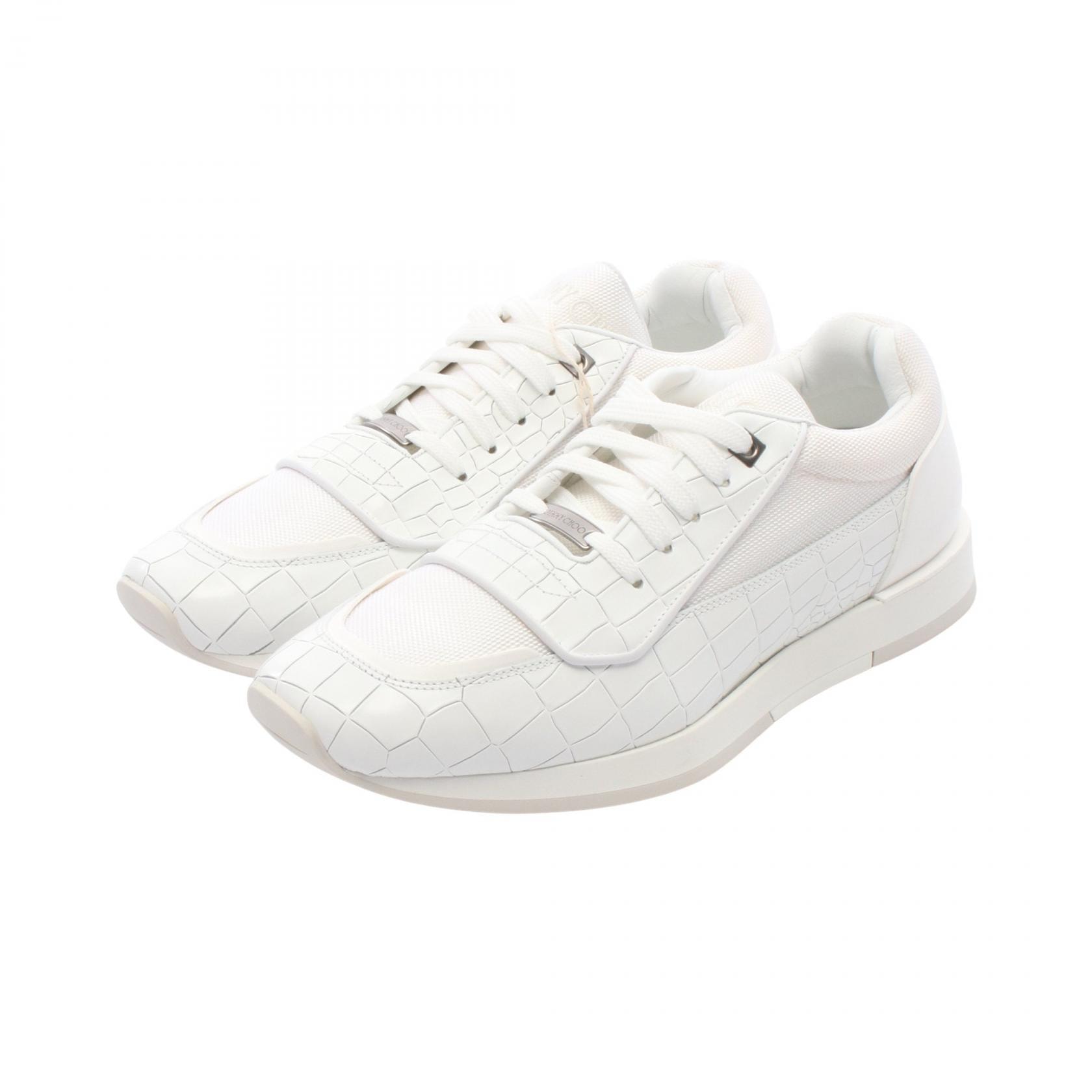 ジミーチュウ JIMMY CHOO JETT スニーカー 靴 レザー ファブリック メンズ ホワイト系 【中古】