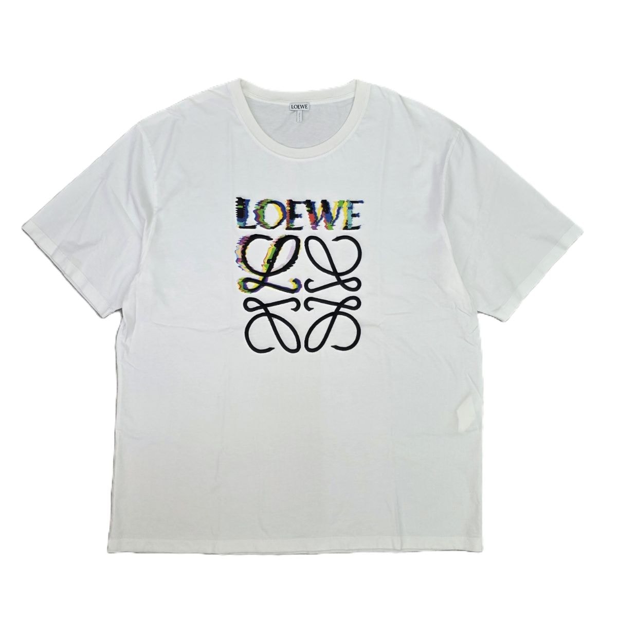 【値下げ】LOEWE ロエベ アナグラム 刺繍 グラデーション 半袖Tシャツ H526Y22J61 XL コットン ホワイト メンズ【中古】