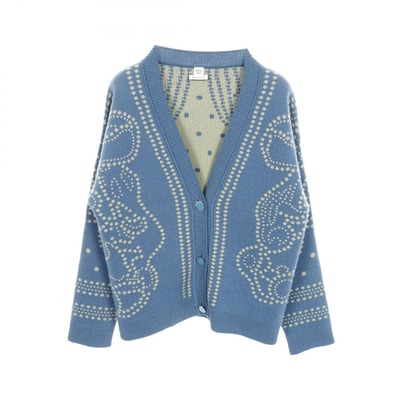 エルメス HERMES Brides de Gala カーディガン 衣料品 トップス カシミヤ コットン レディース ブルー系 / イエロー系 3E2711D8 *36-7726 【中古】