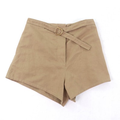 PRADA Panama Cotton and Linen Shorts "Hazelnut"