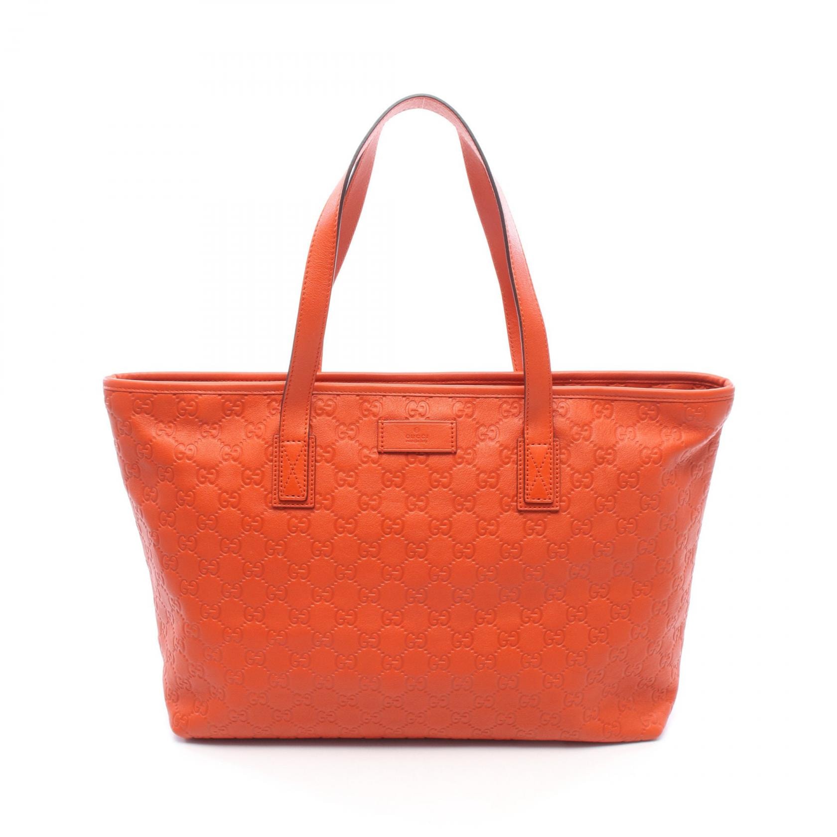 グッチ GUCCI グッチシマ トートバッグ バッグ レザー レディース オレンジ系 211137 【中古】