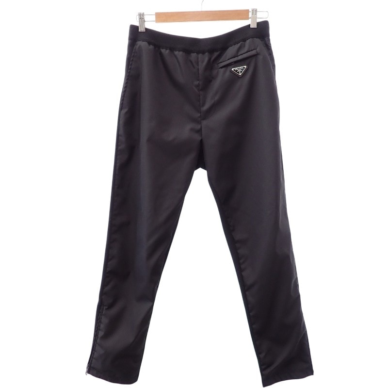 プラダ ニット切替ナイロンパンツ 48 ブラック メンズ 【中古】【Aランク】