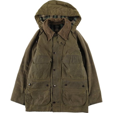 古着 80年代 バブアー Barbour BEDALE ビデイル 2ワラント フード付き ワックスコットン オイルドジャケット 英国製 メンズXS相当 ヴィンテージ/evb032426
