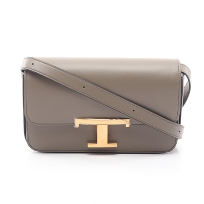 トッズ TOD'S Tタイムレス マイクロ ショルダーバッグ バッグ レザー レディース カーキ系 XBWTTTC9000 【中古】