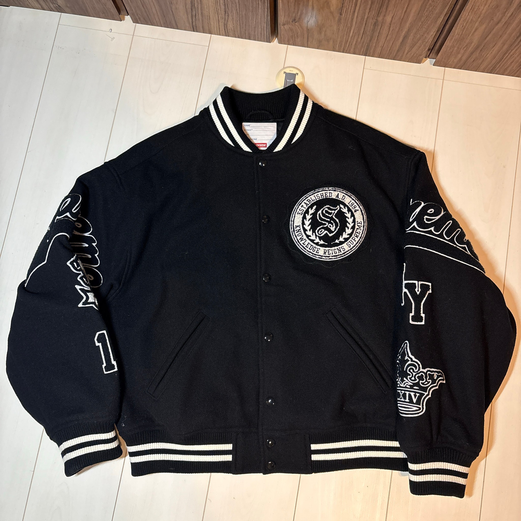 Supreme Veritas Varsity Jacket "Black"