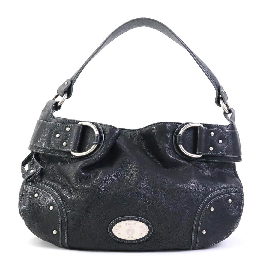 バリー BALLY ショルダーバッグ レザー ブラック シルバー レディース【中古】 e62162r
